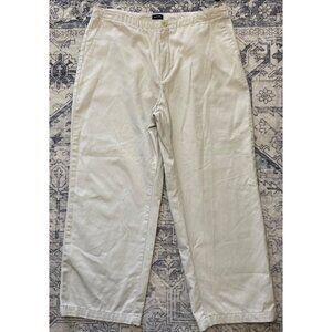 Vtg Dockers Womens Khakis Pants Size 12 100% Cotton Flat Front Cream Classic Fit
